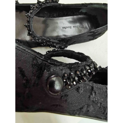 Pre-owned Simone Rocha Cloth Ballet Flats In Black