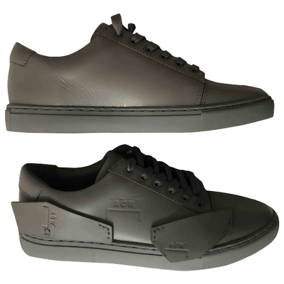 Pre-owned A-cold-wall* Leather Trainers In Grey