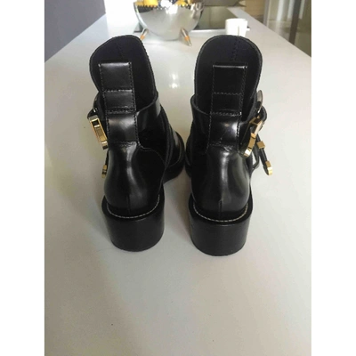Pre-owned Balenciaga Ceinture Black Leather Ankle Boots