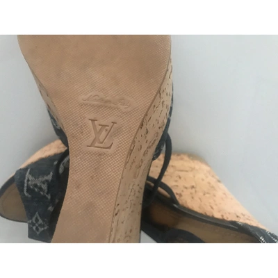 Pre-owned Louis Vuitton Cloth Sandals In Blue