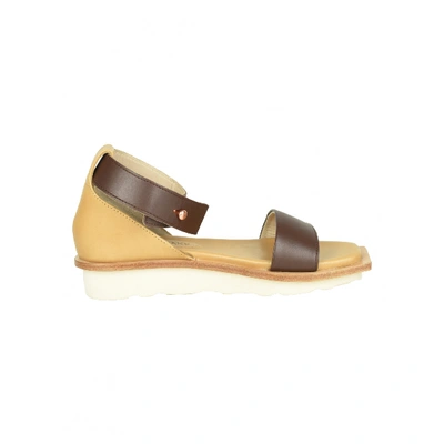 Pre-owned Issey Miyake Leather Sandals In Camel