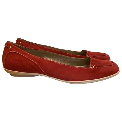 Pre-owned Fratelli Rossetti Red Suede Flats
