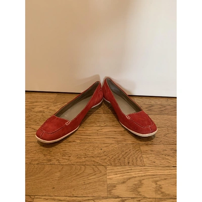 Pre-owned Fratelli Rossetti Red Suede Flats