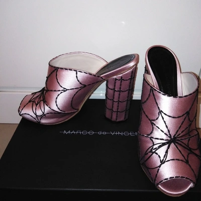 Pre-owned Marco De Vincenzo Cloth Mules In Pink