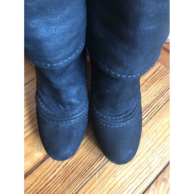 Pre-owned Prada Leather Ankle Boots In Black