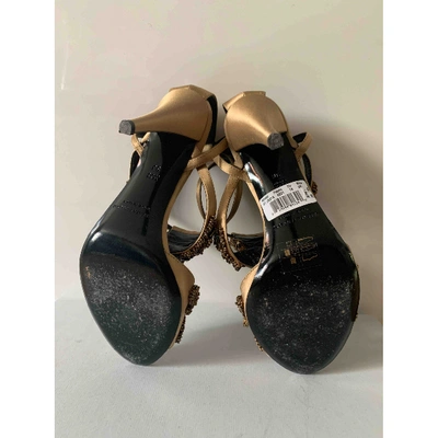 Pre-owned Alberta Ferretti Gold Cloth Sandals