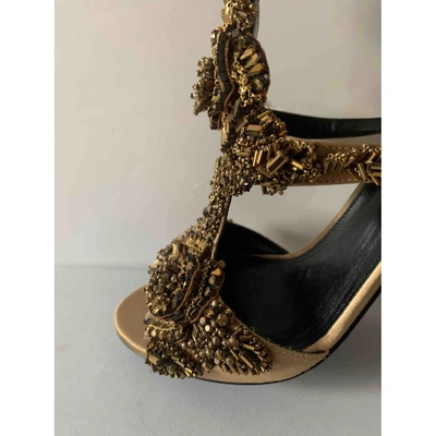 Pre-owned Alberta Ferretti Gold Cloth Sandals