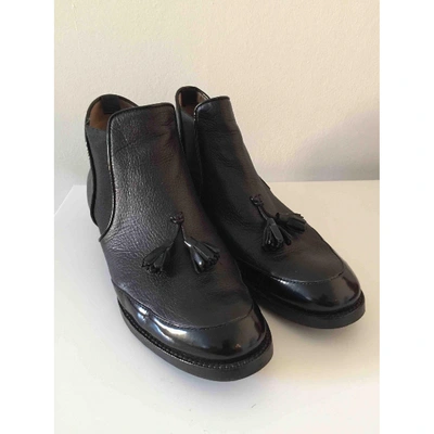 Pre-owned Proenza Schouler Leather Ankle Boots In Black