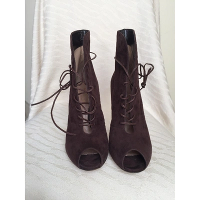 Pre-owned Gianvito Rossi Open Toe Boots In Brown