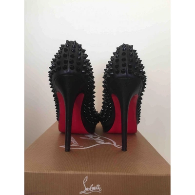 Pre-owned Christian Louboutin Very Privé Leather Heels In Black