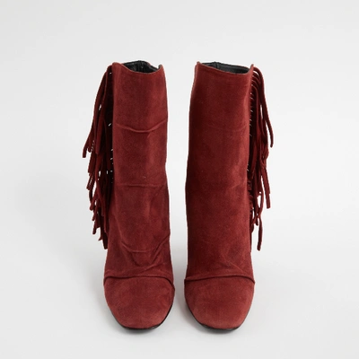 Pre-owned Giuseppe Zanotti Boots In Burgundy