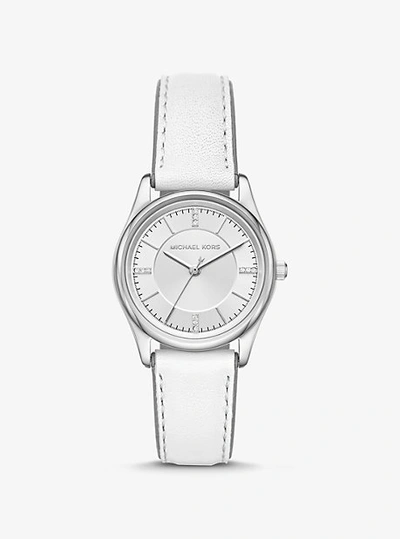 Michael Kors Colette Silver-tone And Leather Watch In White | ModeSens