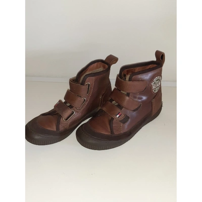 Pre-owned Tommy Hilfiger Leather Ankle Boots In Brown