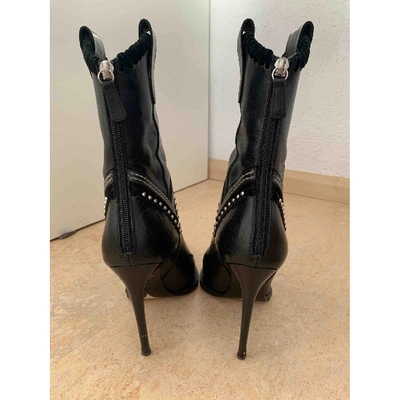 Pre-owned Dsquared2 Leather Western Boots In Black