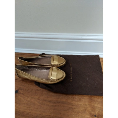 Pre-owned Elie Tahari Leather Ballet Flats In Gold
