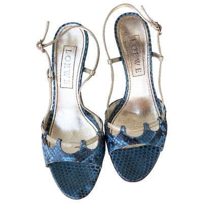 Pre-owned Loewe Blue Water Snake Heels