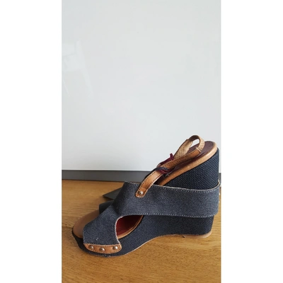 Pre-owned Dondup Cloth Sandals In Grey