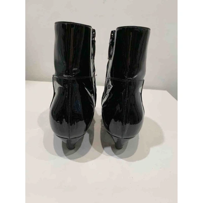 Pre-owned Balenciaga Patent Leather Ankle Boots In Black