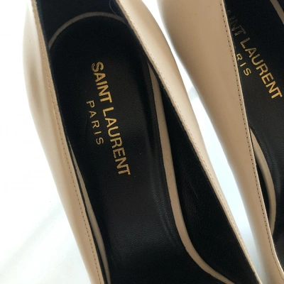 Pre-owned Saint Laurent Anja Beige Leather Heels