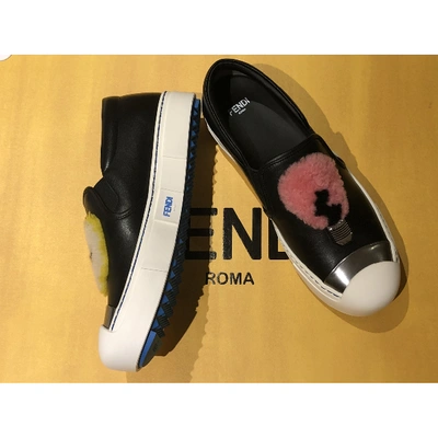 Pre-owned Fendi Black Leather Trainers