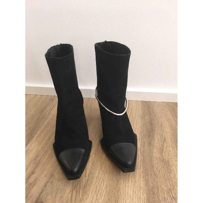 Pre-owned Flattered Black Suede Boots