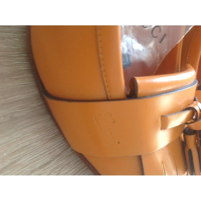 Pre-owned Gucci Orange Leather Heels