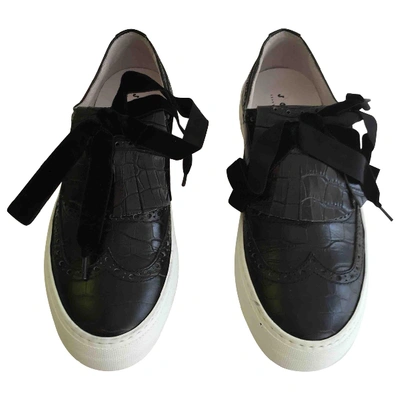 Pre-owned Joshua Sanders Leather Trainers In Black