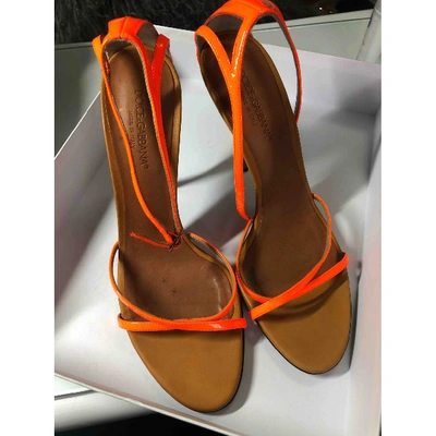 Pre-owned Dolce & Gabbana Leather Sandals In Orange