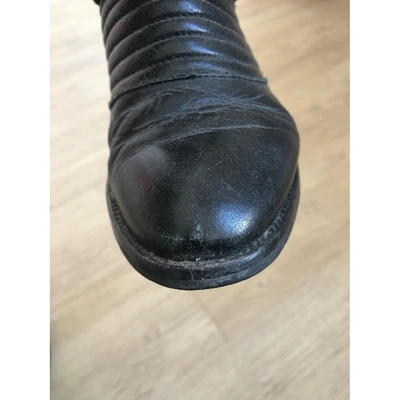 Pre-owned Topshop Tophop  Black Leather Ankle Boots