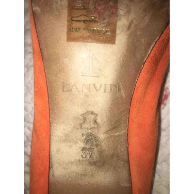 Pre-owned Lanvin Orange Suede Heels