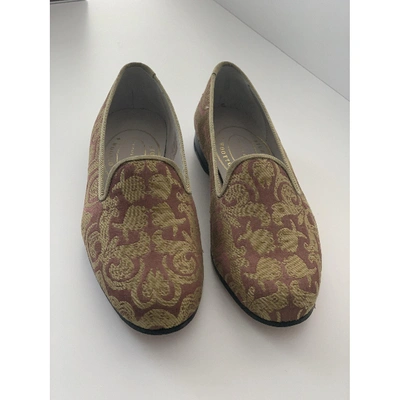 Pre-owned Stubbs & Wootton Burgundy Cloth Flats