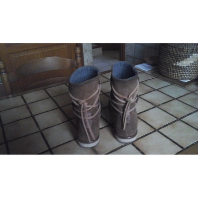 NAPAPIJRI Pre-owned Leather Snow Boots In Camel