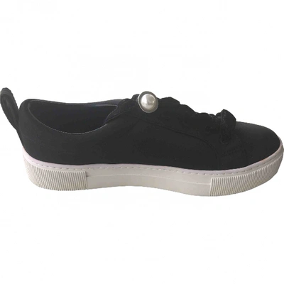 Pre-owned Karl Leather Trainers In Black