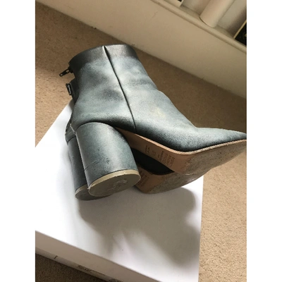 Pre-owned Maison Margiela Leather Ankle Boots In Grey