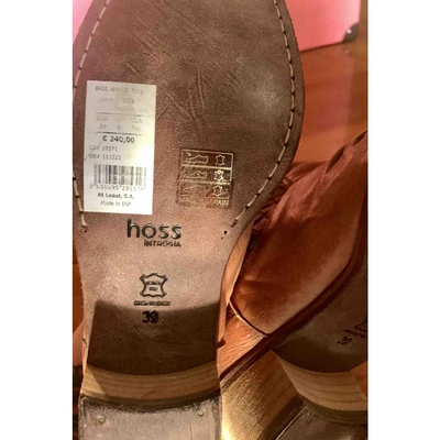Pre-owned Hoss Intropia Leather Boots In Camel