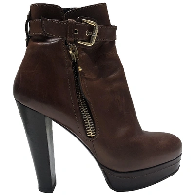 Pre-owned Luis Onofre Leather Ankle Boots In Brown