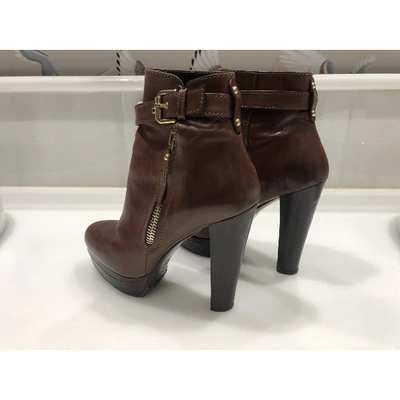 Pre-owned Luis Onofre Leather Ankle Boots In Brown