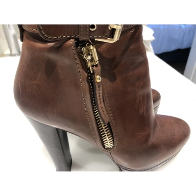 Pre-owned Luis Onofre Leather Ankle Boots In Brown