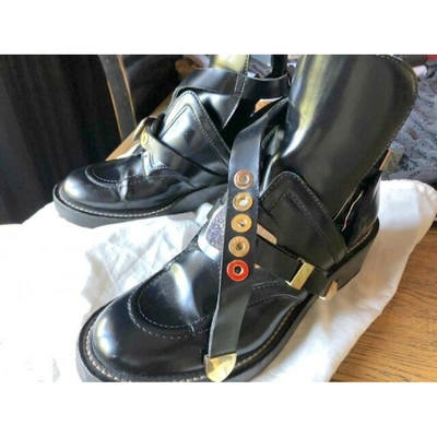 Pre-owned Balenciaga Ceinture Leather Ankle Boots In Black