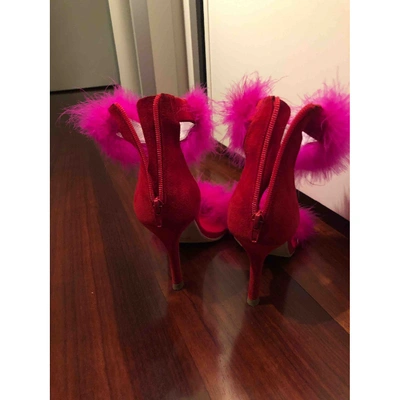 Pre-owned Jeffrey Campbell Faux Fur Sandals In Pink