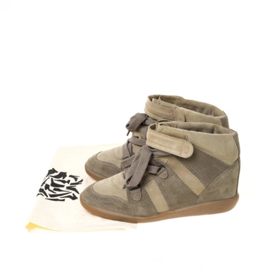 Pre-owned Isabel Marant Betty Green Suede Trainers