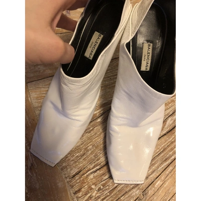 Pre-owned Balenciaga Leather Heels In White