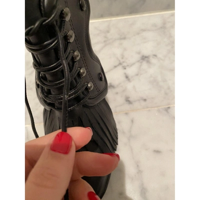 Pre-owned Givenchy Leather Lace Up Boots In Black