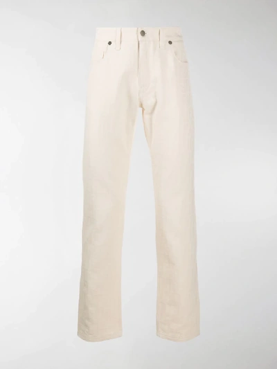 Shop Fendi Motif Print Trousers In Neutrals