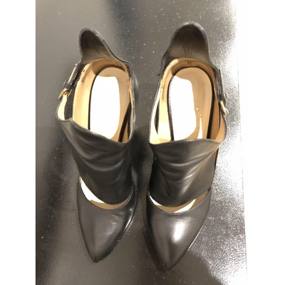 Pre-owned Francesco Russo Leather Heels In Black