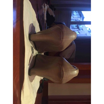 Pre-owned Lanvin Leather Heels In Beige