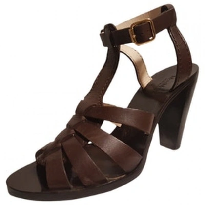 MAX MARA Pre-owned Atelier Leather Sandals In Brown