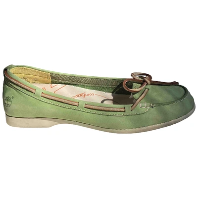 Pre-owned Timberland Green Leather Flats