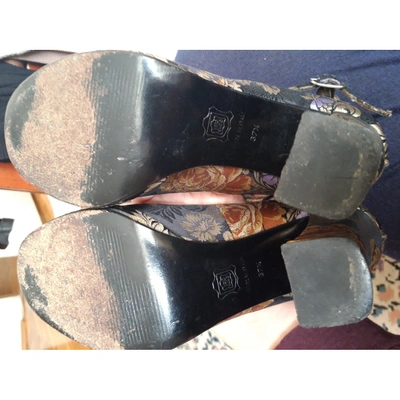 Pre-owned Dolce & Gabbana Cloth Sandals In Navy