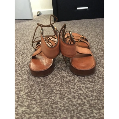 Pre-owned Rosetta Getty Brown Leather Sandals